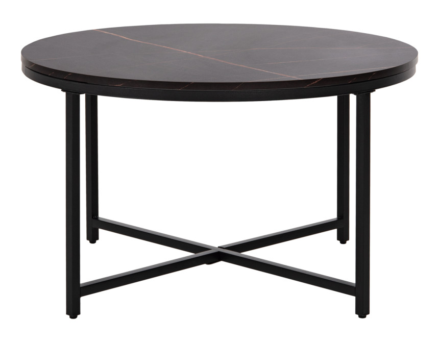 ΤΡΑΠΕΖΙ ΣΑΛΟΝΙΟΥ HM9420.03 BLACK MARBLE ΜΕΛΑΜΙΝΗ-ΜΑΥΡΗ ΜΕΤΑΛΛΙΚΗ ΒΑΣΗ Φ80x48,5Yεκ.
