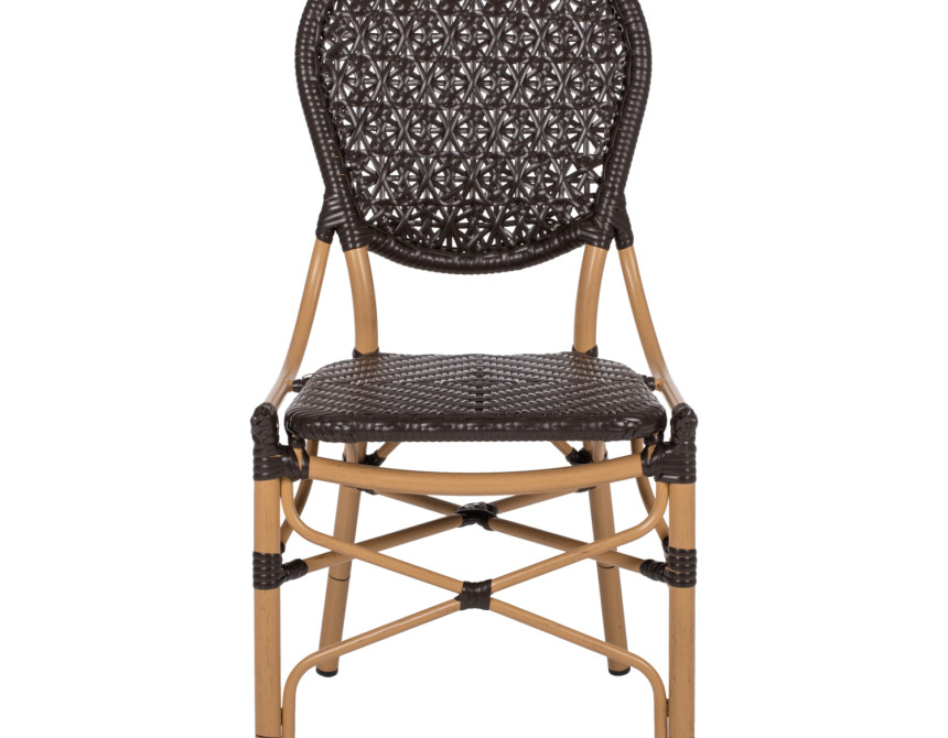 ΚΑΡΕΚΛΑ ΑΛΟΥΜΙΝΙΟΥ BAMBOO LOOK ΜΕ ΚΑΦΕ PE RATTAN HM5925.01 47x58x95Yεκ.
