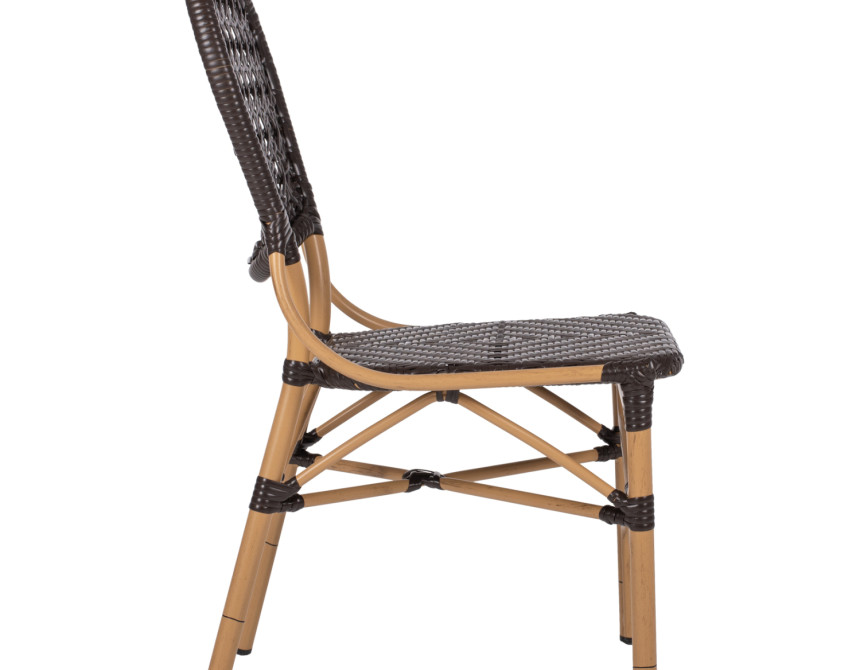 ΚΑΡΕΚΛΑ ΑΛΟΥΜΙΝΙΟΥ BAMBOO LOOK ΜΕ ΚΑΦΕ PE RATTAN HM5925.01 47x58x95Yεκ.