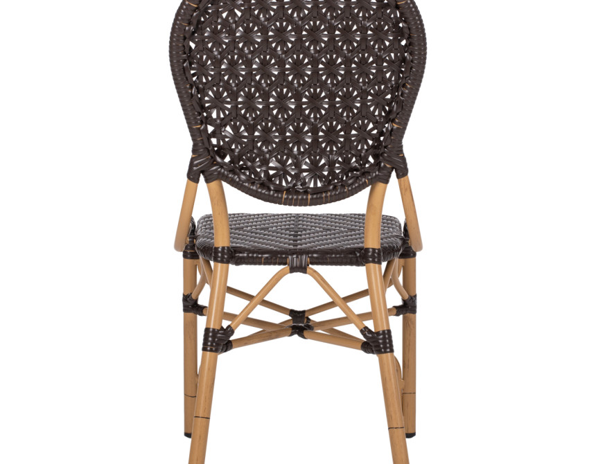 ΚΑΡΕΚΛΑ ΑΛΟΥΜΙΝΙΟΥ BAMBOO LOOK ΜΕ ΚΑΦΕ PE RATTAN HM5925.01 47x58x95Yεκ.