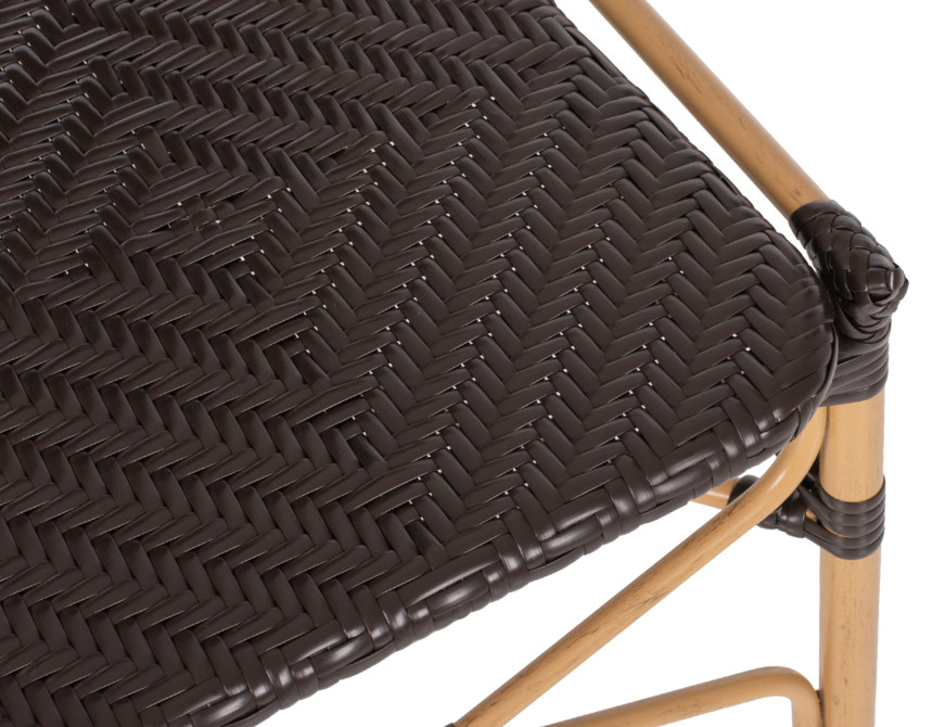 ΚΑΡΕΚΛΑ ΑΛΟΥΜΙΝΙΟΥ BAMBOO LOOK ΜΕ ΚΑΦΕ PE RATTAN HM5925.01 47x58x95Yεκ.