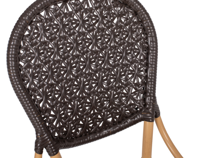 ΚΑΡΕΚΛΑ ΑΛΟΥΜΙΝΙΟΥ BAMBOO LOOK ΜΕ ΚΑΦΕ PE RATTAN HM5925.01 47x58x95Yεκ.