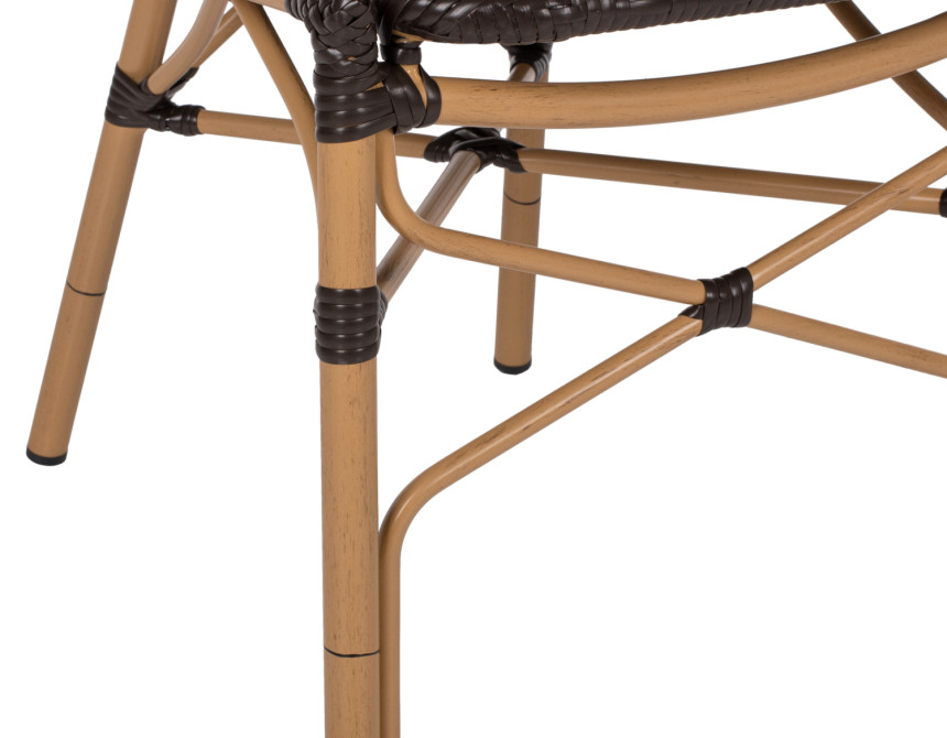 ΚΑΡΕΚΛΑ ΑΛΟΥΜΙΝΙΟΥ BAMBOO LOOK ΜΕ ΚΑΦΕ PE RATTAN HM5925.01 47x58x95Yεκ.