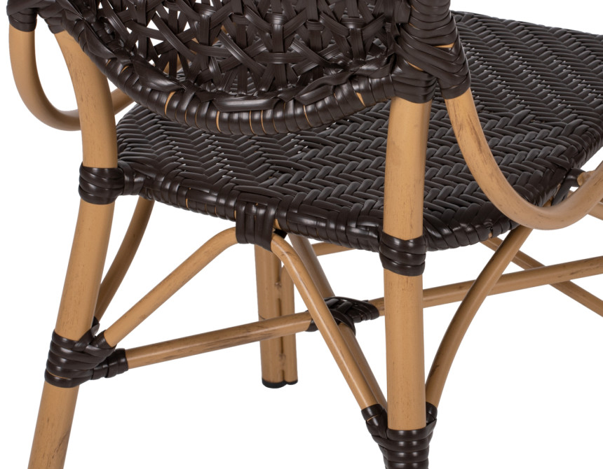 ΚΑΡΕΚΛΑ ΑΛΟΥΜΙΝΙΟΥ BAMBOO LOOK ΜΕ ΚΑΦΕ PE RATTAN HM5925.01 47x58x95Yεκ.