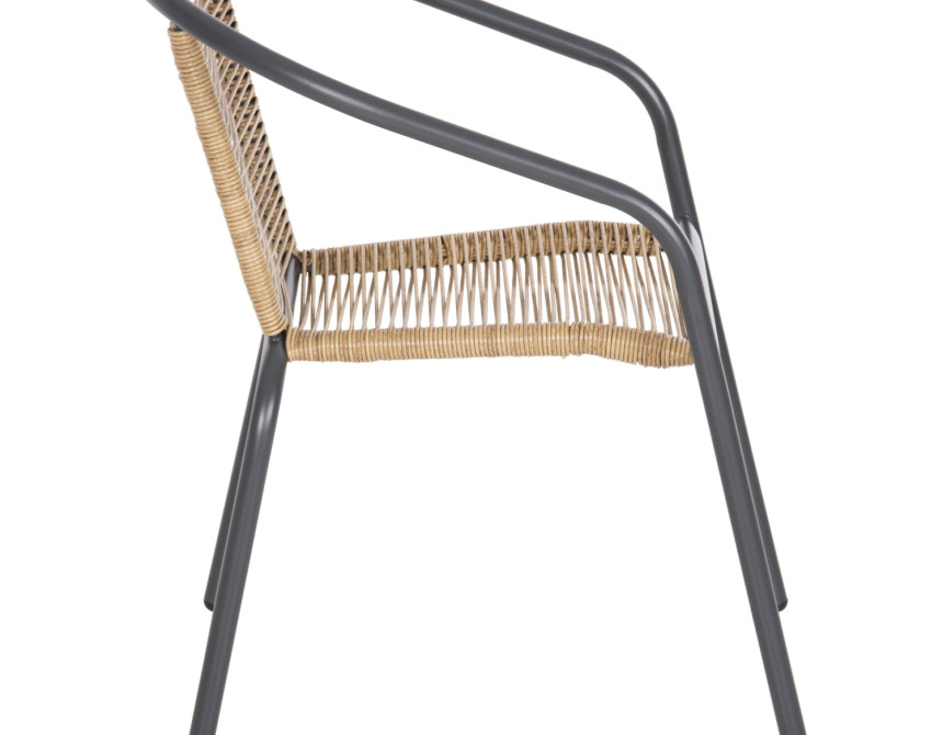 ΠΟΛΥΘΡΟΝΑ SWIFTER HM5969.02 ΜΕΤΑΛΛΟ ΓΚΡΙ-ΣΥΝΘ. RATTAN ΣΕ ΦΥΣΙΚΟ 54x61x75Υεκ.