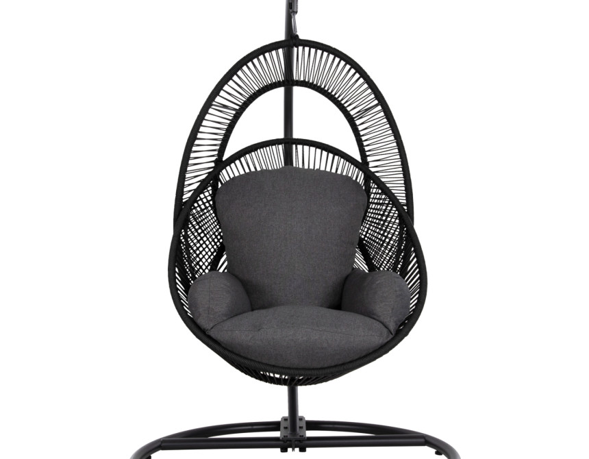 ΚΡΕΜΑΣΤΗ ΦΩΛΙΑ RULER HM6083 ΜΑΥΡΟ ΜΕΤΑΛΛΟ ΚΑΙ ΣΥΝΘ.RATTAN-ΓΚΡΙ ΜΑΞΙΛΑΡΙ 120x110x190Υ