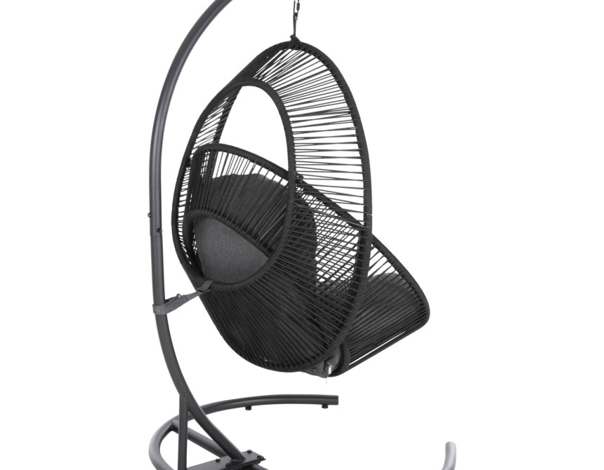 ΚΡΕΜΑΣΤΗ ΦΩΛΙΑ RULER HM6083 ΜΑΥΡΟ ΜΕΤΑΛΛΟ ΚΑΙ ΣΥΝΘ.RATTAN-ΓΚΡΙ ΜΑΞΙΛΑΡΙ 120x110x190Υ