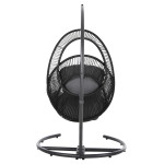 ΚΡΕΜΑΣΤΗ ΦΩΛΙΑ RULER HM6083 ΜΑΥΡΟ ΜΕΤΑΛΛΟ ΚΑΙ ΣΥΝΘ.RATTAN-ΓΚΡΙ ΜΑΞΙΛΑΡΙ 120x110x190Υ