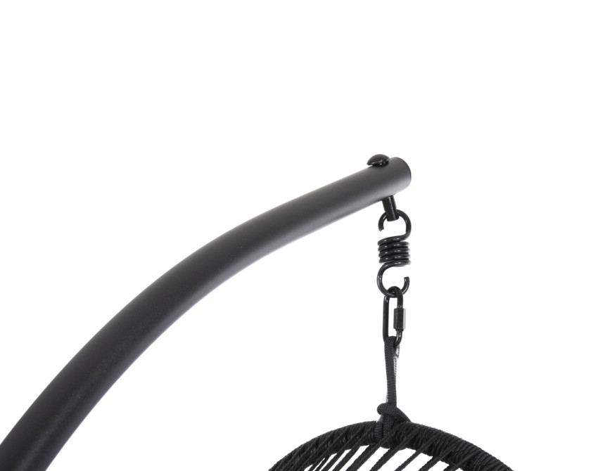 ΚΡΕΜΑΣΤΗ ΦΩΛΙΑ RULER HM6083 ΜΑΥΡΟ ΜΕΤΑΛΛΟ ΚΑΙ ΣΥΝΘ.RATTAN-ΓΚΡΙ ΜΑΞΙΛΑΡΙ 120x110x190Υ