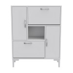ΠΑΠΟΥΤΣΟΘΗΚΗ MEDY HM18187.03 ΜΕΛΑΜΙΝΗ ΣΕ ΛΕΥΚΟ-ΛΕΥΚΑ ΠΟΔΙΑ 86,5x30x109Υεκ