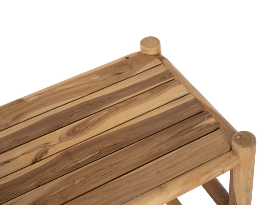 ΣΕΤ ΣΑΛΟΝΙ 4 ΤΜΧ HM9340 ΑΠΟ ΜΑΣΙΦ ΞΥΛΟ TEAK  ΦΥΣΙΚΟ - ΛΕΥΚΟ