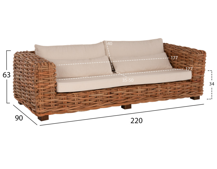 ΣΕΤ ΣΑΛΟΝΙ ΕΞ.ΧΩΡΟΥ TROPEL HM9656 4ΤΜΧ ΦΥΣΙΚΟ RATTAN-ΞΥΛΟ ΜΑΟΝΙ-ΛΕΥΚΑ ΜΑΞΙΛΑΡΙΑ