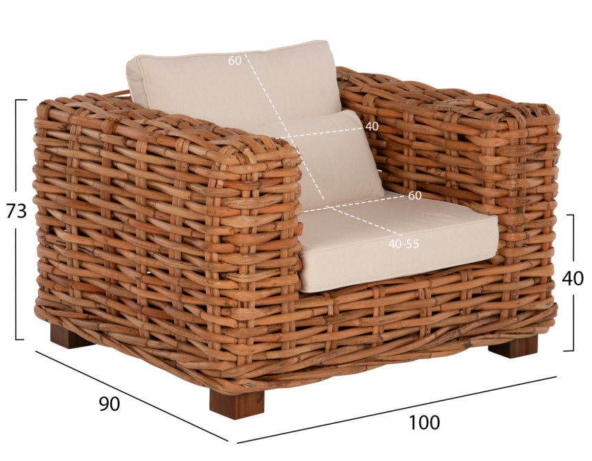 ΣΕΤ ΣΑΛΟΝΙ ΕΞ.ΧΩΡΟΥ TROPEL HM9656 4ΤΜΧ ΦΥΣΙΚΟ RATTAN-ΞΥΛΟ ΜΑΟΝΙ-ΛΕΥΚΑ ΜΑΞΙΛΑΡΙΑ