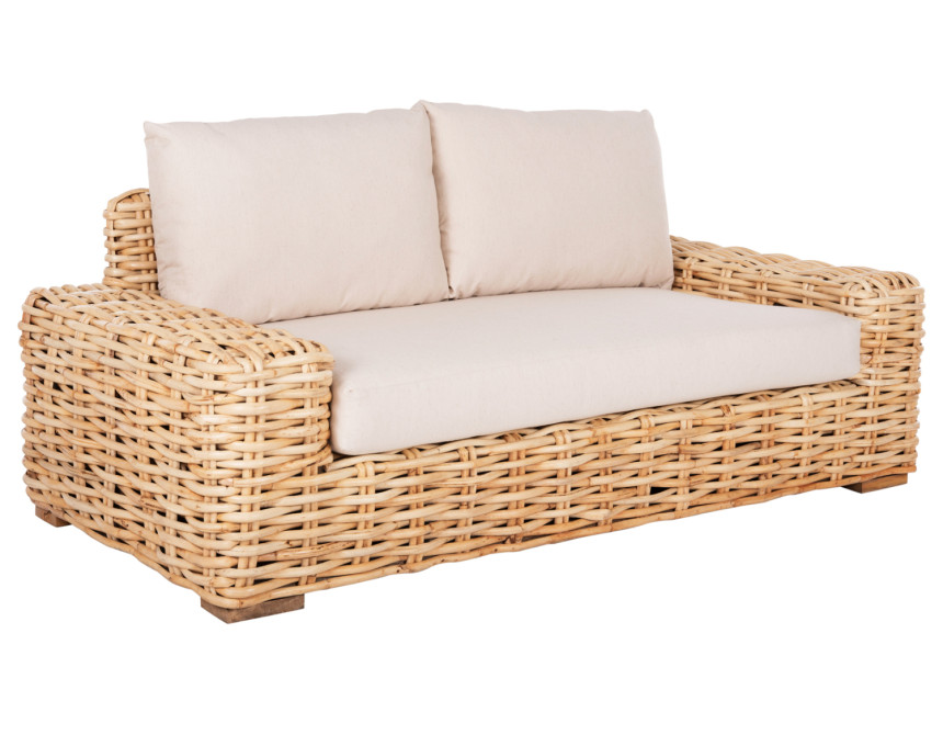 ΚΑΝΑΠΕΣ 2-ΘΕΣΙΟΣ TROPEL HM9809 ΞΥΛΟ MANGO-RATTAN ΦΥΣΙΚΟ-ΛΕΥΚΑ ΜΑΞΙΛΑΡΙΑ 192x88x70-85Υεκ.