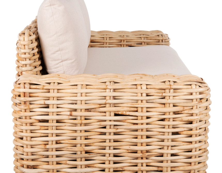 ΚΑΝΑΠΕΣ 2-ΘΕΣΙΟΣ TROPEL HM9809 ΞΥΛΟ MANGO-RATTAN ΦΥΣΙΚΟ-ΛΕΥΚΑ ΜΑΞΙΛΑΡΙΑ 192x88x70-85Υεκ.