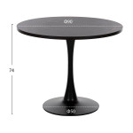 ΤΡΑΠΕΖΙ ΤΡΑΠΕΖΑΡΙΑΣ ROLLO HM9421.12 ΣΤΡΟΓΓΥΛΟ BLACK MARBLE Φ90x74Υεκ.