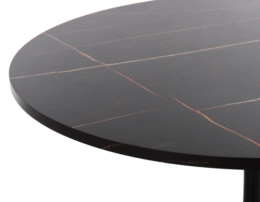 ΤΡΑΠΕΖΙ ΤΡΑΠΕΖΑΡΙΑΣ ROLLO HM9421.12 ΣΤΡΟΓΓΥΛΟ BLACK MARBLE Φ90x74Υεκ.