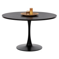 ΤΡΑΠΕΖΙ ΤΡΑΠΕΖΑΡΙΑΣ ROLLO HM9422.12 ΣΤΡΟΓΓΥΛΟ BLACK MARBLE Φ120x74Yεκ.