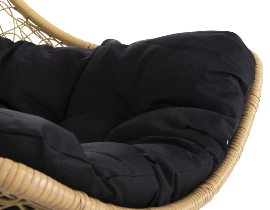 ΚΡΕΜΑΣΤΗ ΠΟΛΥΘΡΟΝΑ ΦΩΛΙΑ MILLIE HM5996.04 ΜΕΤΑΛΛΟ ΜΑΥΡΟ-ΣΥΝΘ.RATTAN ΜΠΕΖ Φ95x195Υεκ.
