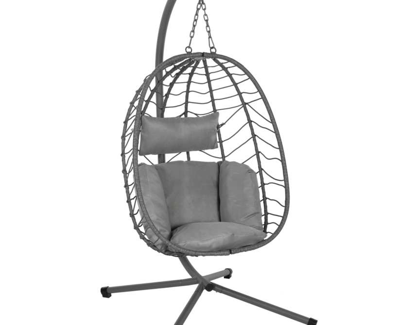 ΚΡΕΜΑΣΤΗ ΠΟΛΥΘΡΟΝΑ ΦΩΛΙΑ MILLIE HM5997.10 ΜΕΤΑΛΛΟ-ΣΥΝΘ.RATTAN ΓΚΡΙ 90x75x190Υεκ.