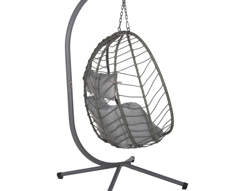 ΚΡΕΜΑΣΤΗ ΠΟΛΥΘΡΟΝΑ ΦΩΛΙΑ MILLIE HM5997.10 ΜΕΤΑΛΛΟ-ΣΥΝΘ.RATTAN ΓΚΡΙ 90x75x190Υεκ.
