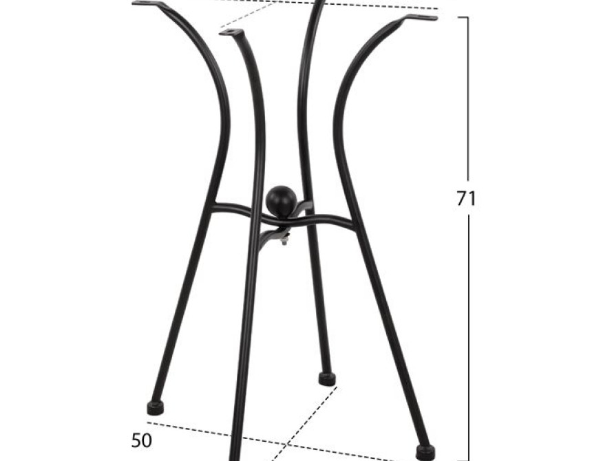 ΒΑΣΗ ΜΕΤΑΛΛΙΚΗ HM466 4NYXH ΣΕ ΜΑΥΡΟ ΧΡΩΜΑ 50x50 cm.