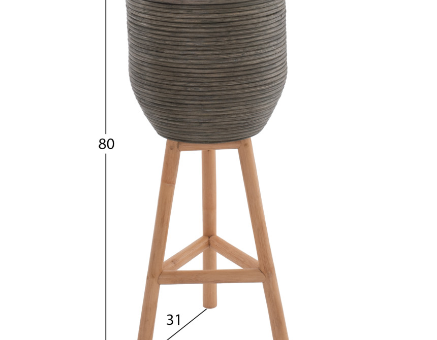 ΓΛΑΣΤΡΑ ΑΠΟ RATTAN ΚΑΙ BAMBOO HM7815 31x30x80Yεκ. ΦΥΣΙΚΟ - ΠΡΑΣΙΝΟ