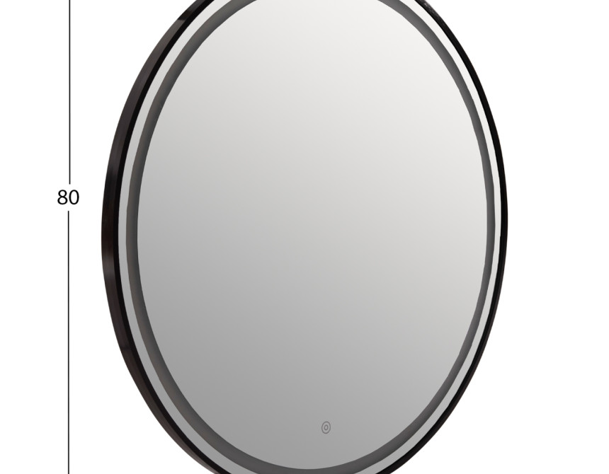 ΚΑΘΡΕΠΤΗΣ ΤΟΙΧΟΥ ΣΤΡΟΓΓΥΛΟΣ ROUNDER HM4503.01 ΑΛΟΥΜΙΝΙΟ ΣΕ ΜΑΥΡΟ-ΦΩΤΙΣΜΟΣ LED Φ80εκ.