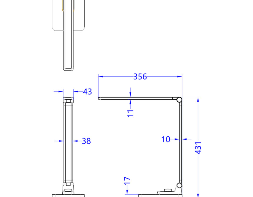 ΦΩΤΙΣΤΙΚΟ ΓΡΑΦΕΙΟΥ LED BLAIN PRO HM4458.08 ΑΣΗΜΙ ΒΑΣΗ ABS-ΑΣΗΜΙ ΜΠΡΑΤΣΑ ΑΛΟΥΜΙΝΙΟΥ 35,6x43,1Υεκ