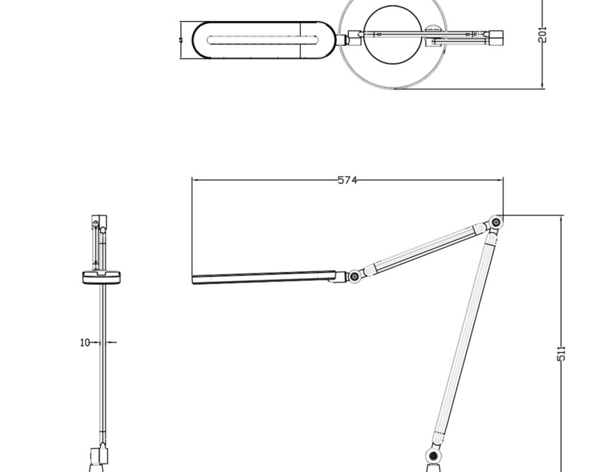 ΦΩΤΙΣΤΙΚΟ ΓΡΑΦΕΙΟΥ LED BLAIN PRO HM4462.02 ΜΑΥΡΟ-ΓΚΡΙ ABS 57,4x51,1Υεκ.