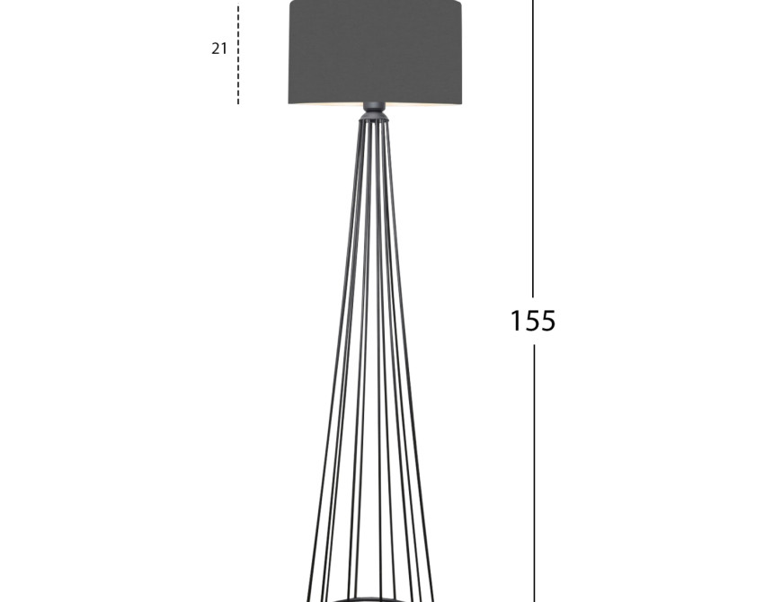 ΦΩΤΙΣΤΙΚΟ ΔΑΠΕΔΟΥ ΜΕΤΑΛΛΙΚΟ ΓΚΡΙ HM7581.01 Φ38x155 εκ.
