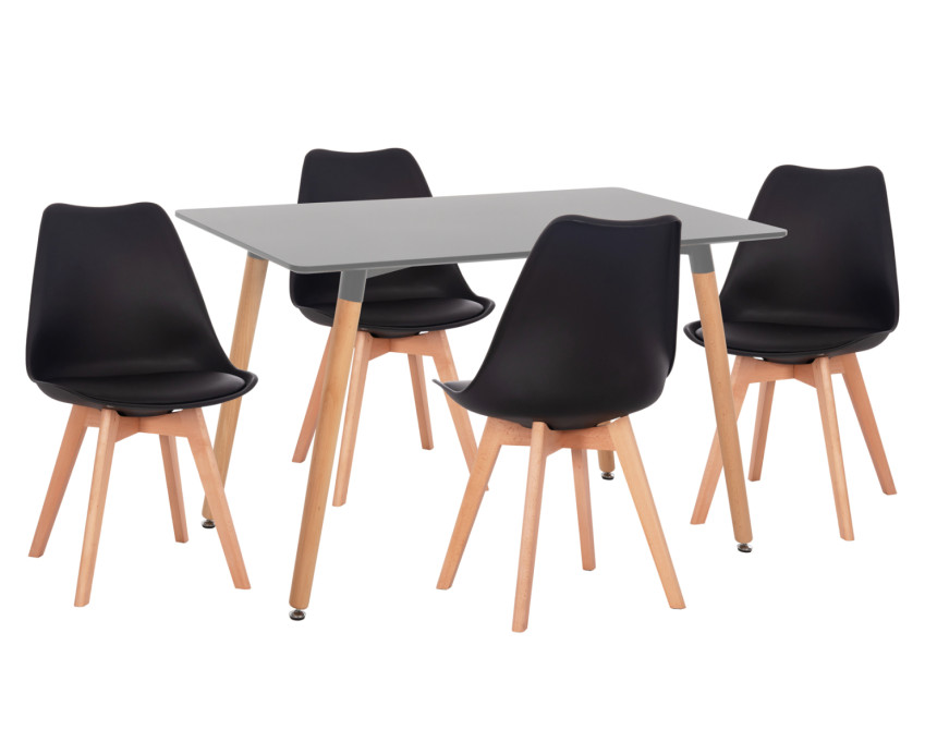 ΣΕΤ ΤΡΑΠΕΖΑΡΙΑΣ 5ΤΜΧ VEGAS HM21185 MDF TOP ΣΕ ΜΑΥΡΟ--ΠΟΔΙΑ ΟΞΙΑΣ