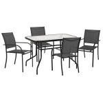 ΣΕΤ ΤΡΑΠΕΖΑΡΙΑΣ 5ΤΜΧ REDAN HM21223.01 ΤΡΑΠΕΖΙ & 4 ΠΟΛΥΘΡΟΝΕΣ ΣΕ ΜΑΥΡΟ