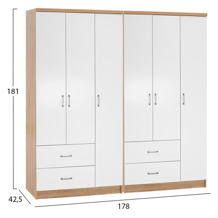 ΝΤΟΥΛΑΠΑ 6ΦΥΛΛΗ CAESAR HM21236.02 ΜΕΛΑΜΙΝΗ SONAMA & ΛΕΥΚΟ 180x42,5Χ181Υεκ.