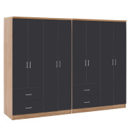 ΝΤΟΥΛΑΠΑ 8ΦΥΛΛΗ BRIANA HM21237.01 ΜΕΛΑΜΙΝΗ SONAMA & ΣΚΟΥΡΟ ΓΚΡΙ 241x42,5Χ180,5Υεκ.