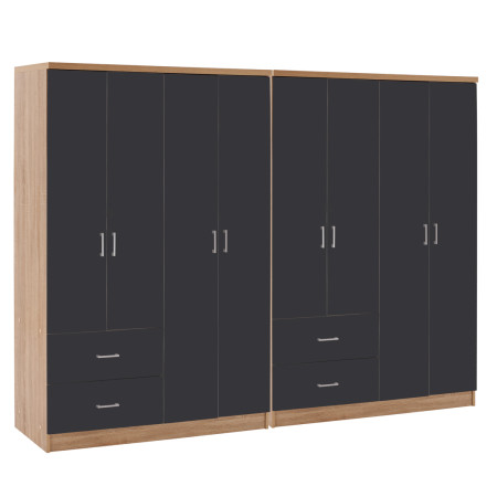 ΝΤΟΥΛΑΠΑ 8ΦΥΛΛΗ BRIANA HM21237.01 ΜΕΛΑΜΙΝΗ SONAMA & ΣΚΟΥΡΟ ΓΚΡΙ 241x42,5Χ180,5Υεκ.