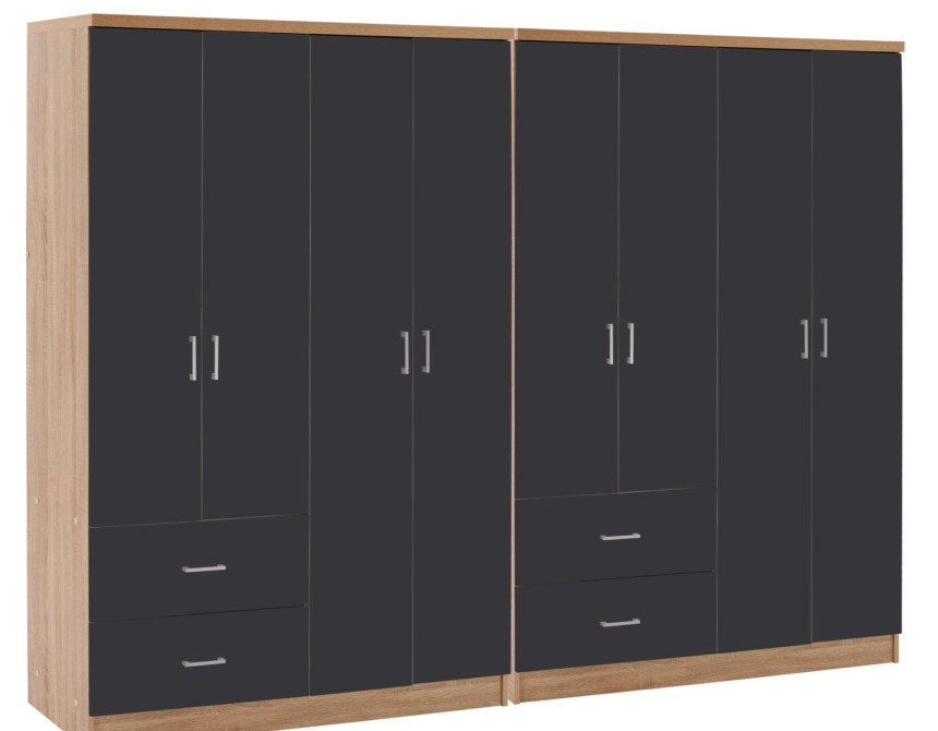 ΝΤΟΥΛΑΠΑ 8ΦΥΛΛΗ BRIANA HM21237.01 ΜΕΛΑΜΙΝΗ SONAMA & ΣΚΟΥΡΟ ΓΚΡΙ 241x42,5Χ180,5Υεκ.
