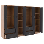 ΝΤΟΥΛΑΠΑ 8ΦΥΛΛΗ BRIANA HM21237.01 ΜΕΛΑΜΙΝΗ SONAMA & ΣΚΟΥΡΟ ΓΚΡΙ 241x42,5Χ180,5Υεκ.