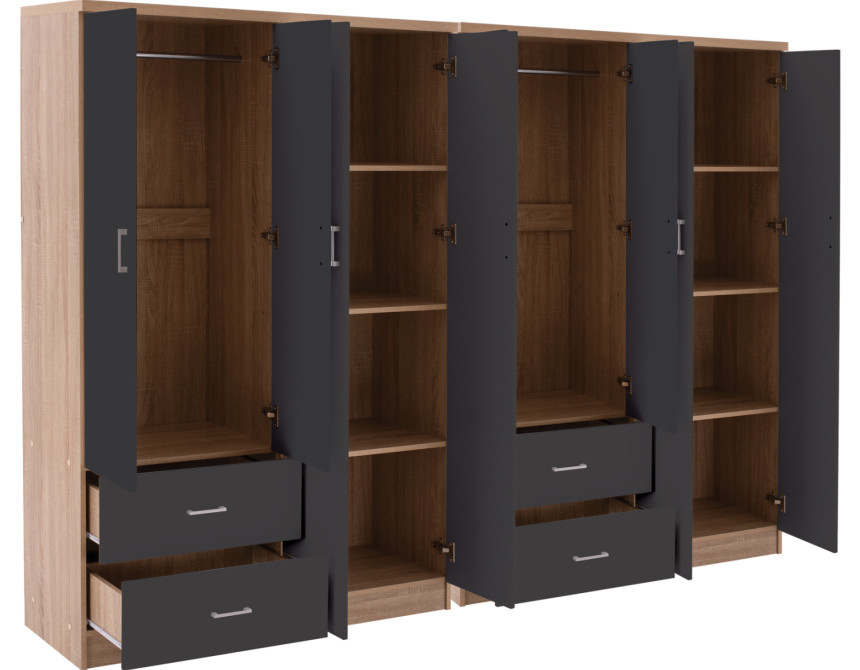 ΝΤΟΥΛΑΠΑ 8ΦΥΛΛΗ BRIANA HM21237.01 ΜΕΛΑΜΙΝΗ SONAMA & ΣΚΟΥΡΟ ΓΚΡΙ 241x42,5Χ180,5Υεκ.