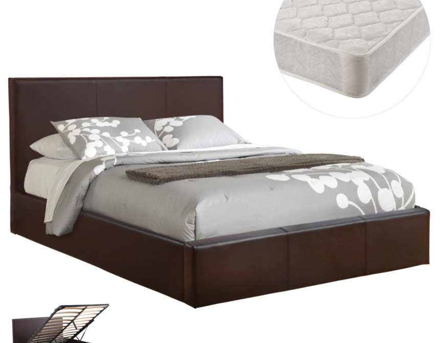 ΚΡΕΒΑΤΙ ΔΙΠΛΟ & ΣΤΡΩΜΑ BOBBI HM21271.02 ΚΑΦΕ PU ΜΕ ΑΠΟΘ.ΧΩΡΟ--ΓΙΑ 150x200εκ