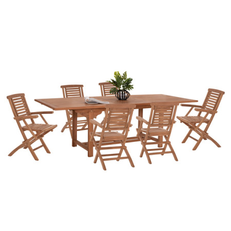 ΣΕΤ ΤΡΑΠΕΖΑΡΙΑΣ CRANDER HM21288 ΤΡΑΠΕΖΙ & 6 ΠΟΛΥΘΡΟΝΕΣ ΠΤΥΣΣΟΜΕΝΕΣ-ΤΕΑΚ