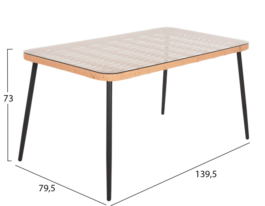 ΣΕΤ ΕΞΩΤ.ΧΩΡΟΥ 5ΤΜΧ ALLEGRA HM21027 ΣΕ ΜΠΕΖ & ΜΑΥΡΟ ΧΡΩΜΑ WICKER-ΜΕΤΑΛΛΟ