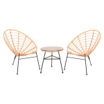 ΣΕΤ ΕΞΩΤΕΡΙΚΟΥ ΧΩΡΟΥ 3ΤΜΧ ALLEGRA HM21047.11 ΜΠΕΖ ΣΥΝΘ.RATTAN-ΜΕΤΑΛΛΟ ΣΕ ΜΑΥΡΟ