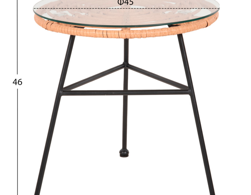 ΣΕΤ ΕΞΩΤΕΡΙΚΟΥ ΧΩΡΟΥ 3ΤΜΧ ALLEGRA HM21047.11 ΜΠΕΖ ΣΥΝΘ.RATTAN-ΜΕΤΑΛΛΟ ΣΕ ΜΑΥΡΟ