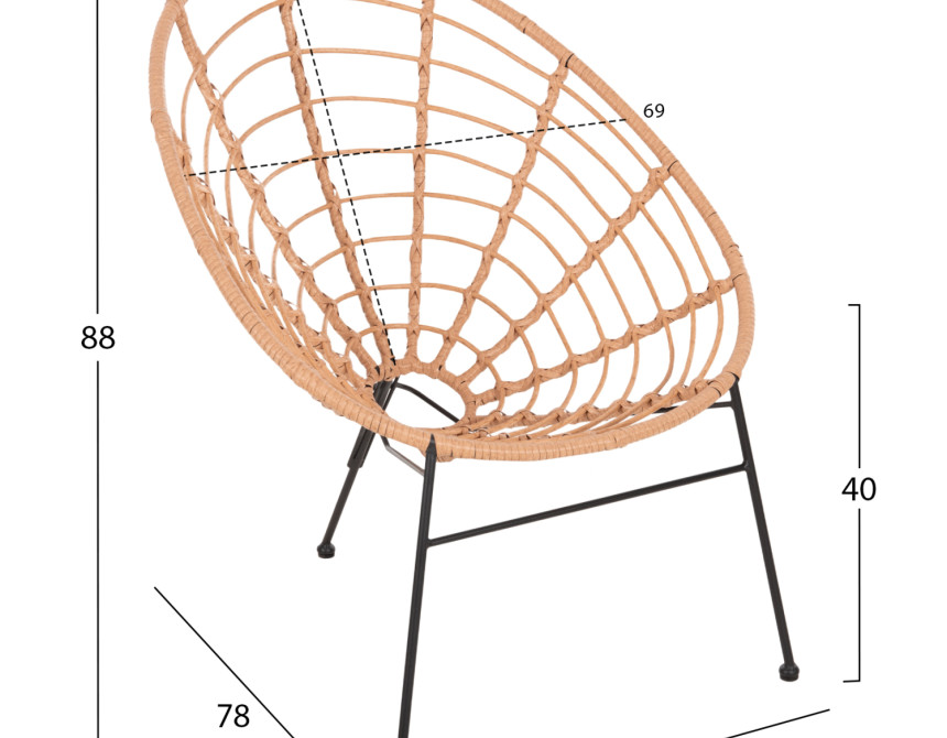 ΣΕΤ ΕΞΩΤΕΡΙΚΟΥ ΧΩΡΟΥ 3ΤΜΧ ALLEGRA HM21047.11 ΜΠΕΖ ΣΥΝΘ.RATTAN-ΜΕΤΑΛΛΟ ΣΕ ΜΑΥΡΟ