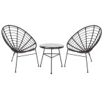 ΣΕΤ ΕΞΩΤΕΡΙΚΟΥ ΧΩΡΟΥ 3ΤΜΧ ALLEGRA HM21047.12 ΜΑΥΡΟ ΣΥΝΘ.RATTAN & ΜΕΤΑΛΛΟ