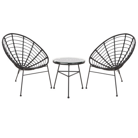 ΣΕΤ ΕΞΩΤΕΡΙΚΟΥ ΧΩΡΟΥ 3ΤΜΧ ALLEGRA HM21047.12 ΜΑΥΡΟ ΣΥΝΘ.RATTAN & ΜΕΤΑΛΛΟ