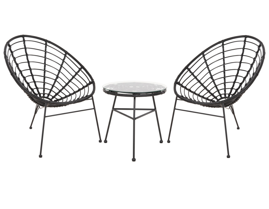 ΣΕΤ ΕΞΩΤΕΡΙΚΟΥ ΧΩΡΟΥ 3ΤΜΧ ALLEGRA HM21047.12 ΜΑΥΡΟ ΣΥΝΘ.RATTAN & ΜΕΤΑΛΛΟ