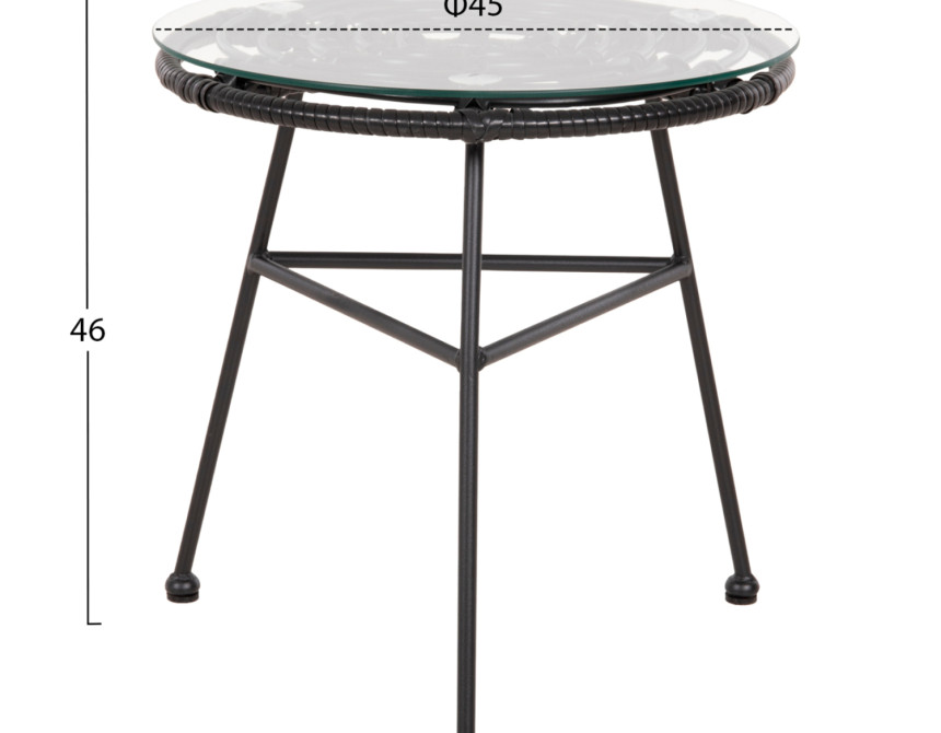 ΣΕΤ ΕΞΩΤΕΡΙΚΟΥ ΧΩΡΟΥ 3ΤΜΧ ALLEGRA HM21047.12 ΜΑΥΡΟ ΣΥΝΘ.RATTAN & ΜΕΤΑΛΛΟ