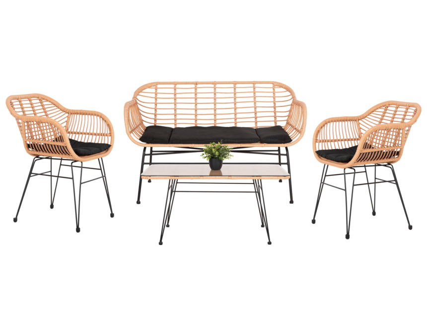 ΣΕΤ ΣΑΛΟΝΙ ΕΞΩΤΕΡΙΚΟΥ ΧΩΡΟΥ 4ΤΜΧ ALLEGRA HM21052 WICKER-ΜΕΤΑΛΛΟ